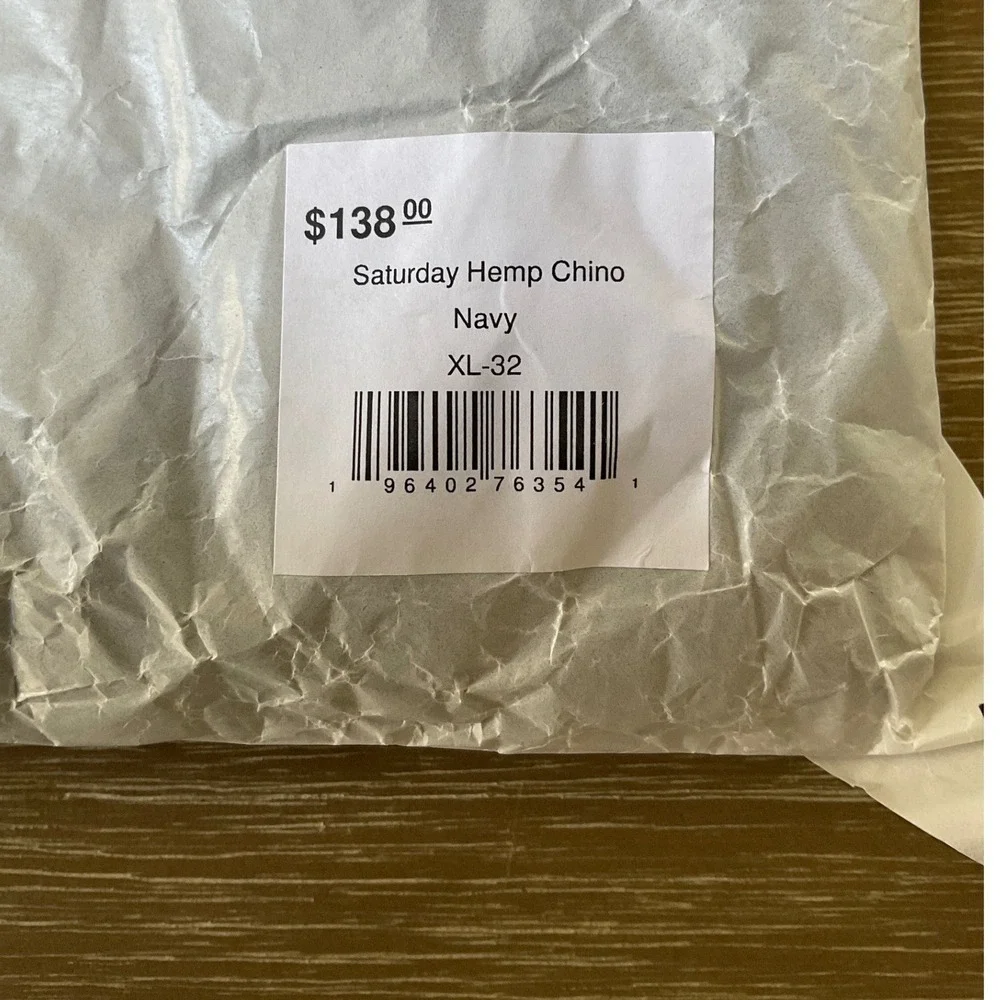 Marine Layer Saturday‎ Hemp Chino Navy Size XL x 32 New With Tags